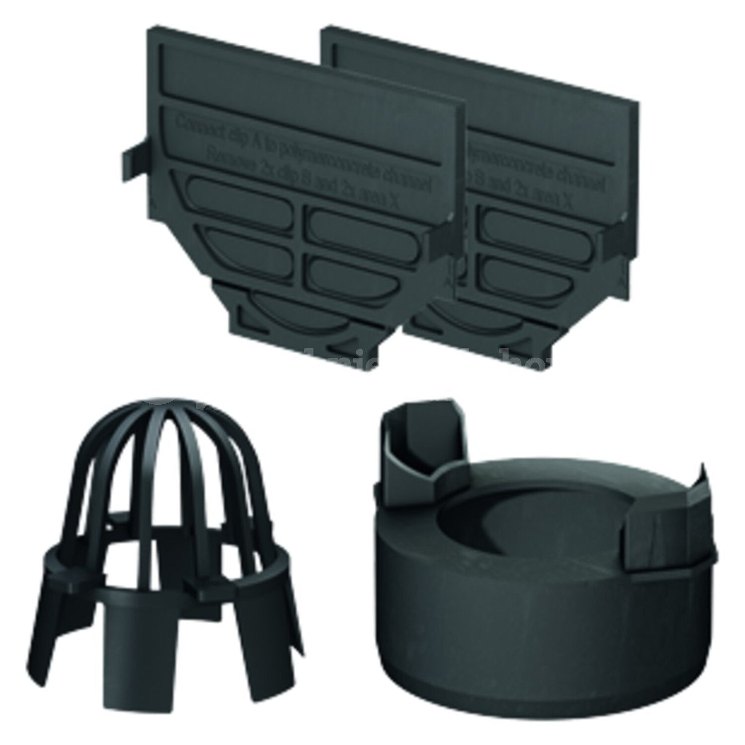 ACO Hexaline set eindplaten zwart