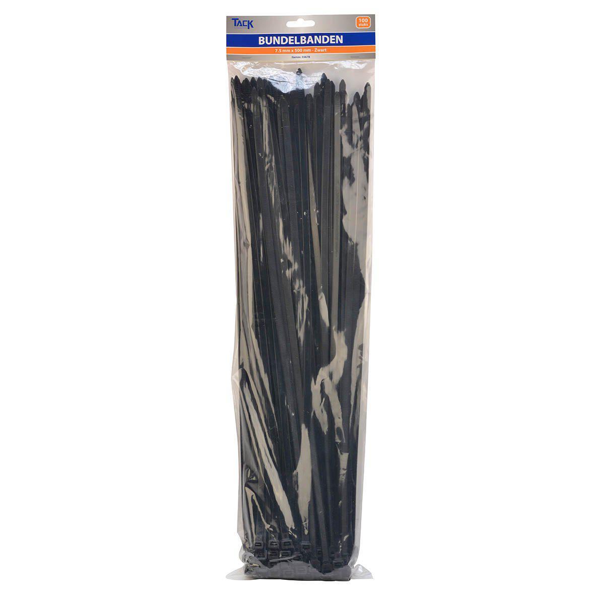 Bundelbandje 7,5x500mm zwart (100 stuks)