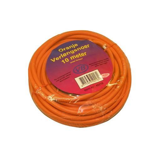 Verlengsnoer 10 meter 2x1 mm. H05VV-F oranje