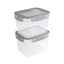 Sunware Club Cuisine diepvriesdozenset met clips set van 2  1,9L transparant grijs
