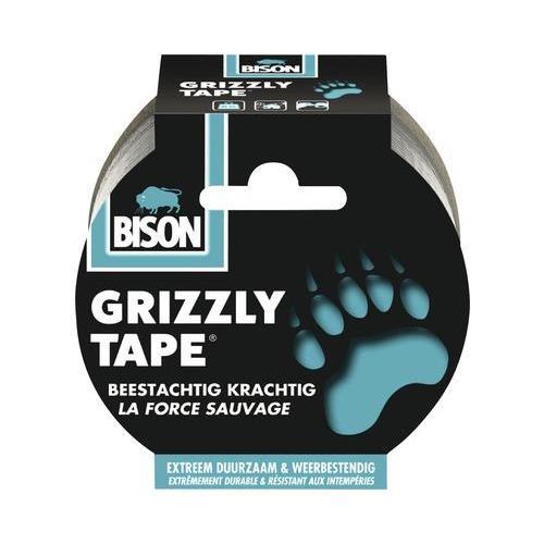 Bison Grizzly tape zilver 25m