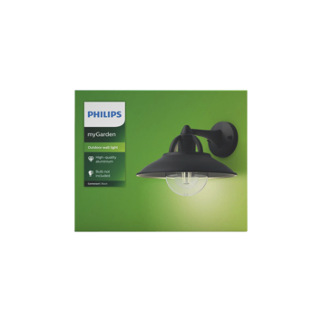 Wandlamp Philips Cormorant zwart 1x42W 230V