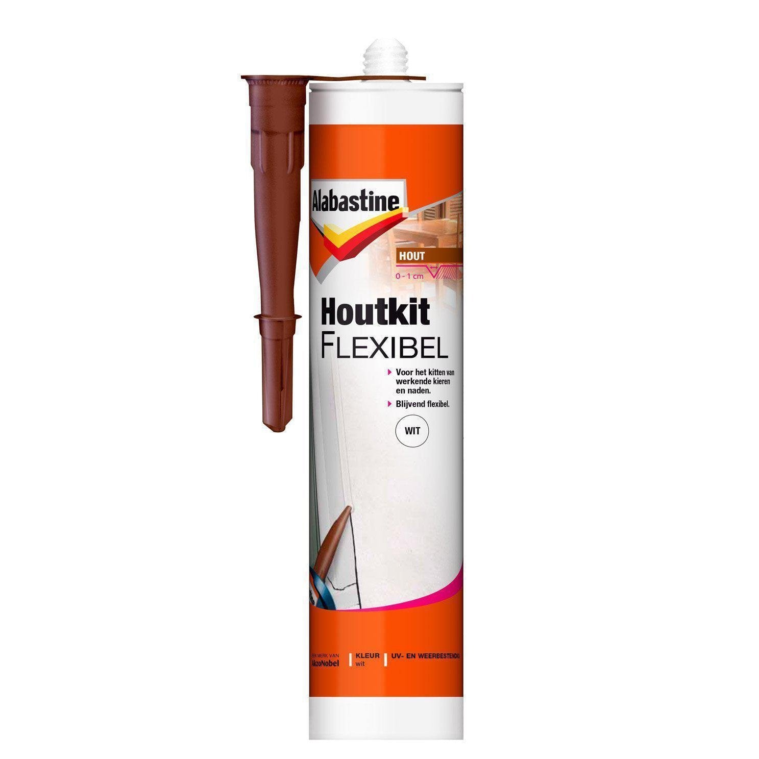 Alabastine houtkit flexibel wit 300 ml.