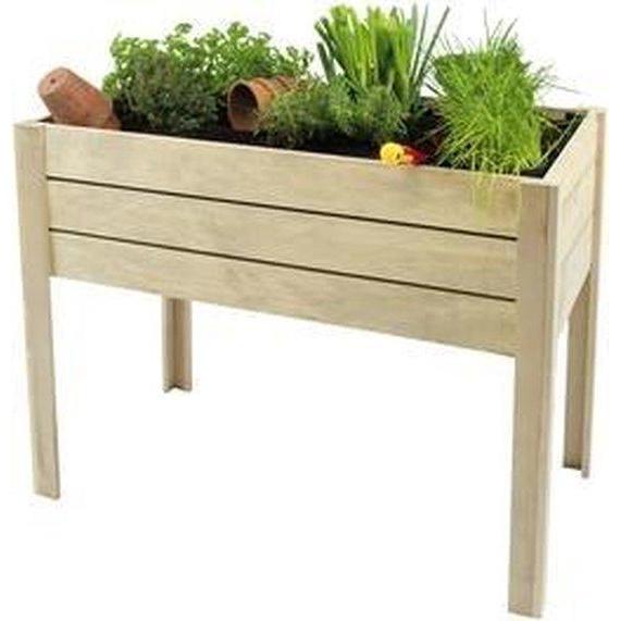 Minigarden op poten grenen 80x100x50 cm. (HxBxD) groen geïmpregneerd