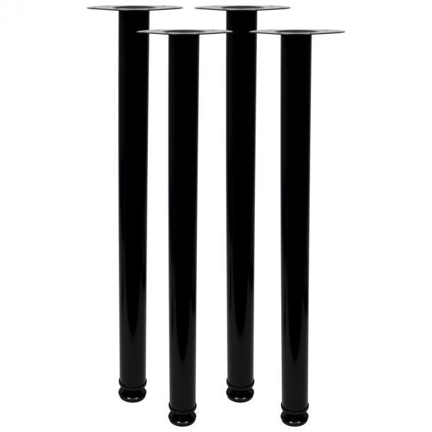 Duraline meubelpoot rond staal 5x70cm zwart 4pp (set van 4)