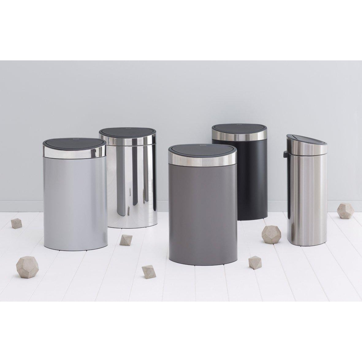 Brabantia Touch Bin afvalemmer 40 ltr. Matt Zwart - Matt Steel Fingerprint Proof