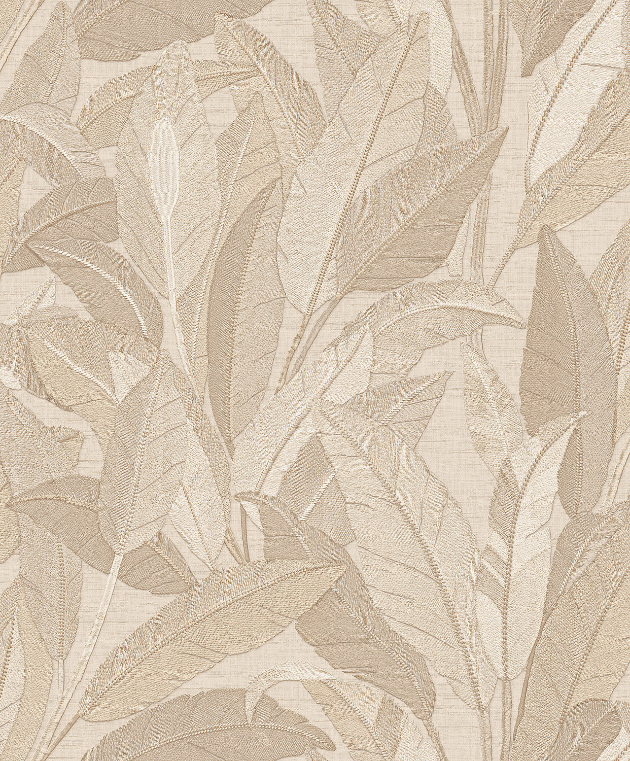 Dutch Wallcoverings Vliesbehang Embr leaves creme
