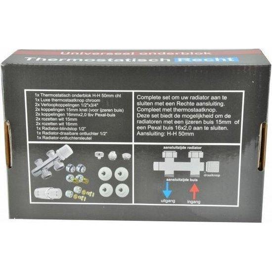 Riko set onderblok compl. recht 16 x 2,0 + 15 knel chroom