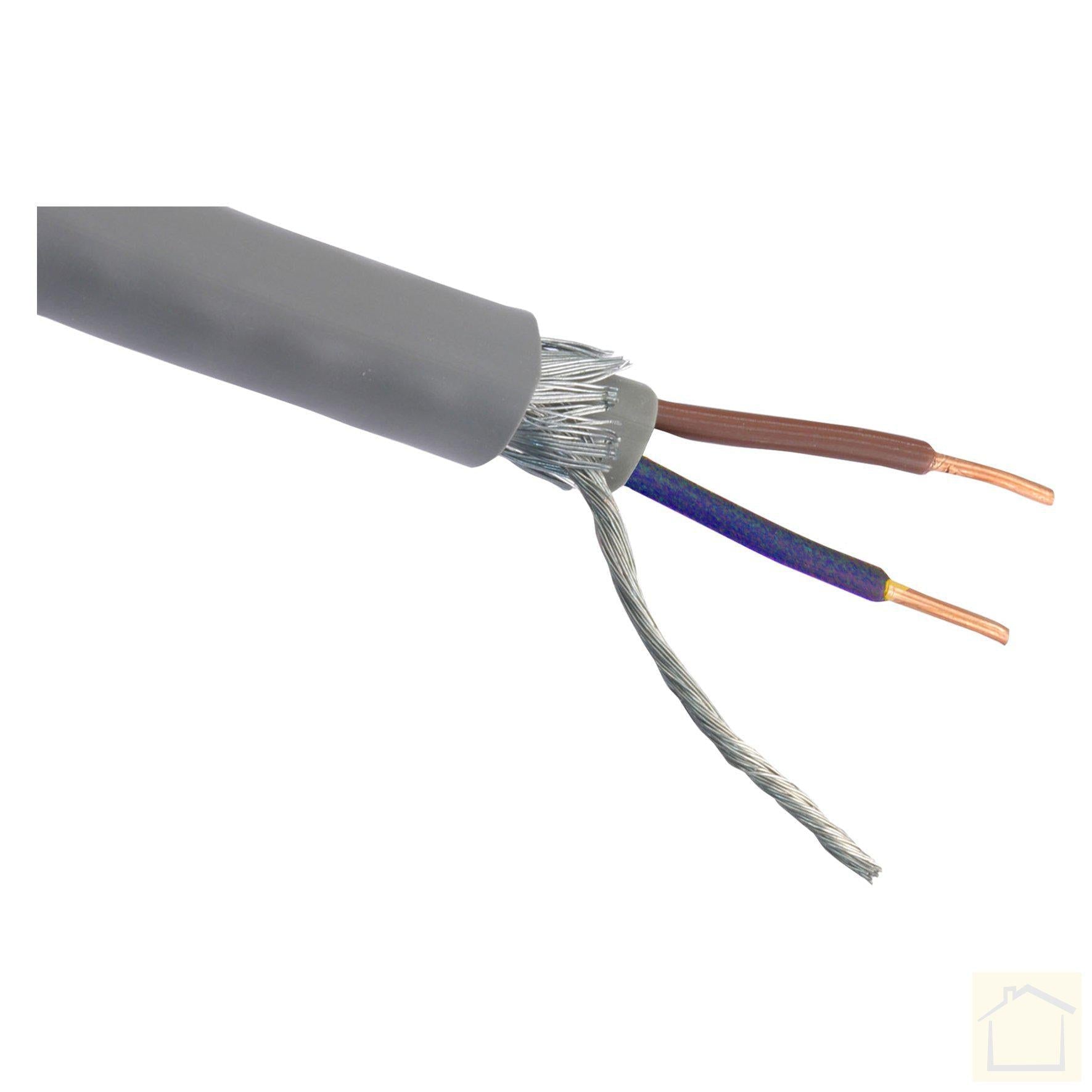 Grondkabel XMVK-AS 2 x 2.5 mm² 5 meter grijs