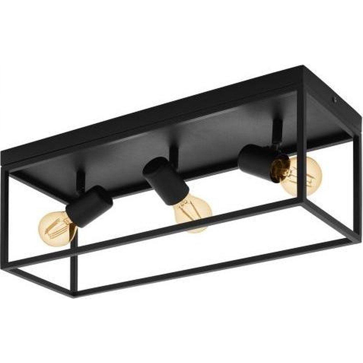 PL SILENTINA 3LI E27 DRAAIBAAR L540/B180 ZWART