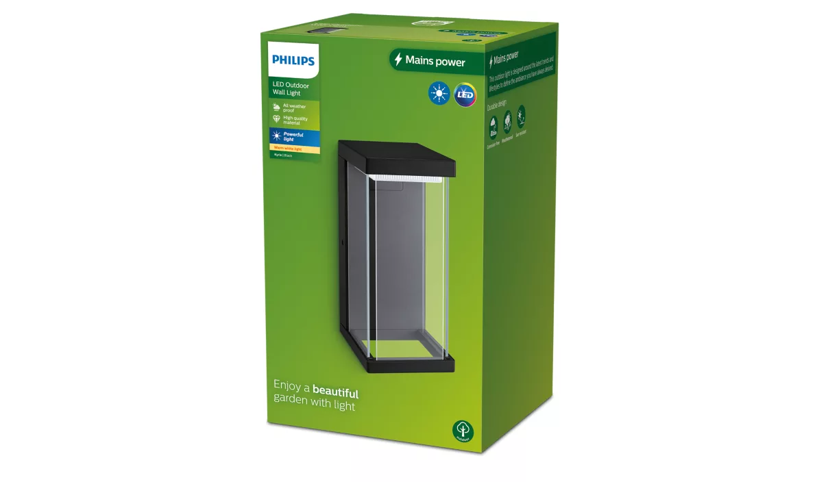 Philips Kyrie wandlamp buiten geïntegreerde LED zwart