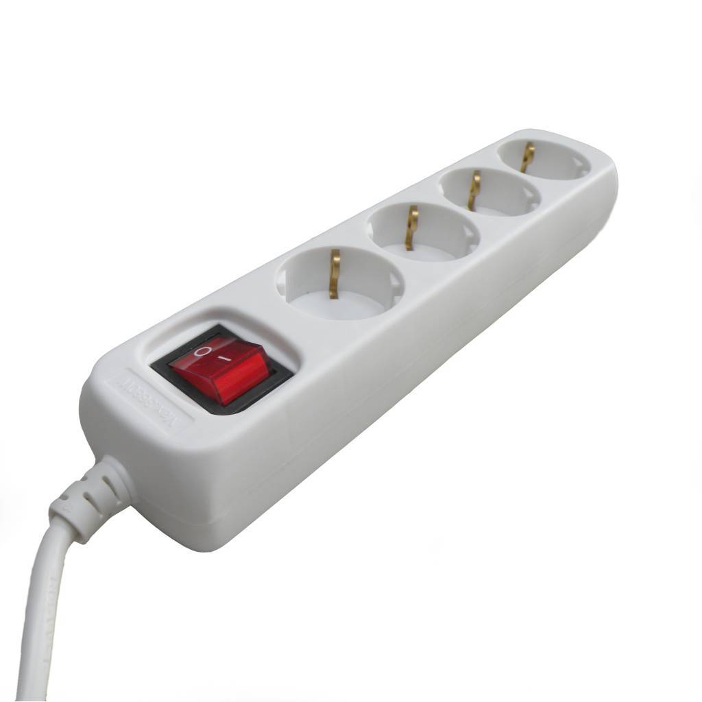 TCD 4V + RA 1,5 meter 3x1,0 mm. wit + schakelaar