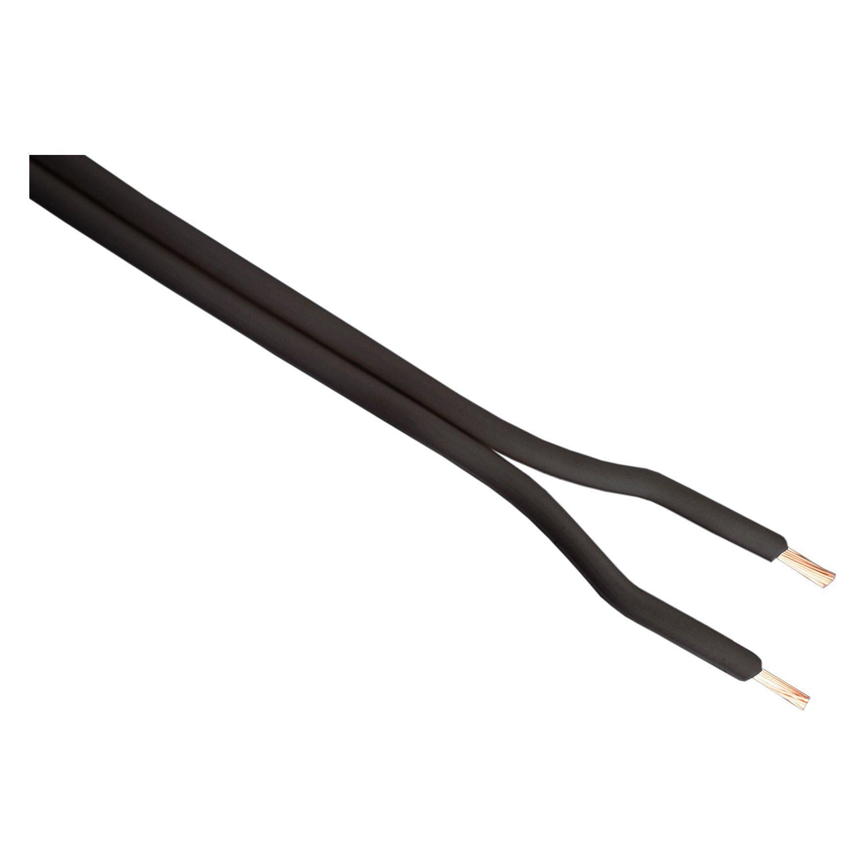 Tweelingsnoer zwakstroom tot 42 volt 2 x 0,75 mm. zwart (5 meter)