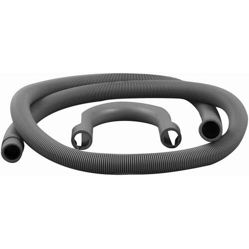 Afvoerslang m. bocht 19 mm. -22 mm. 2,5 mtr.