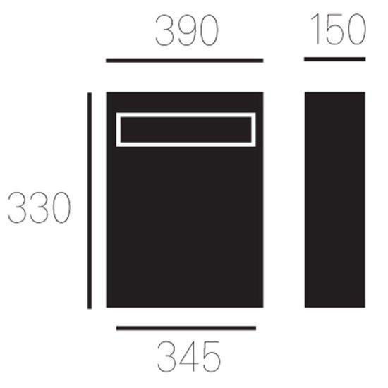 Allux brievenbus LT150 zwart