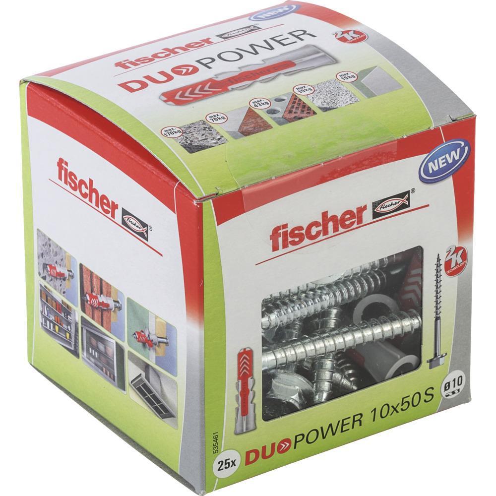 Fischer DUOPOWER 10x50 met zeskantschroef (25 stuks)