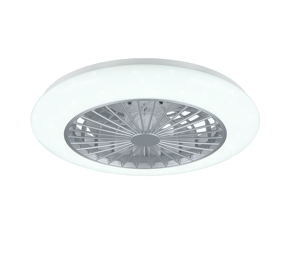 Reality plafondventilator Stralsund Ø49x16,5cm incl. LED titaan