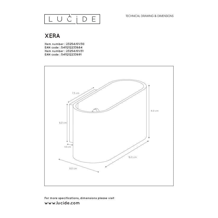 Lucide Xera wandlamp 1xG9 wit