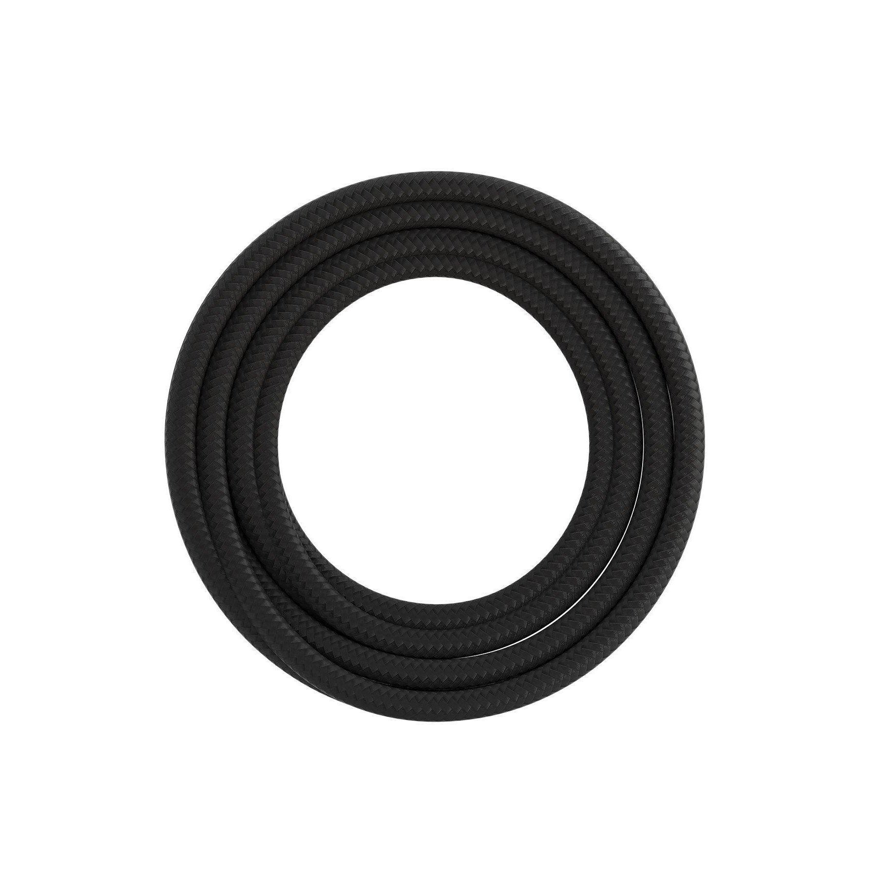 Calex textiel omwikkelde kabel 2x0,75mm2, 3 mtr. black, max.250V-60W