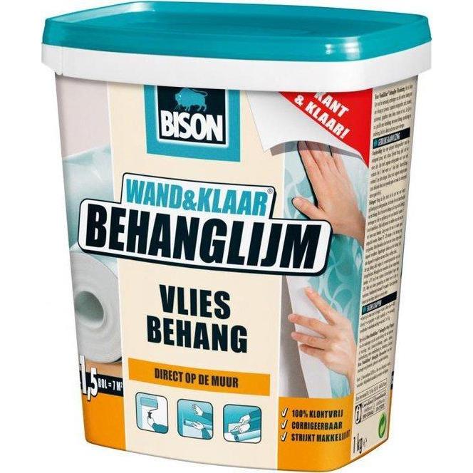 Bison Wand & Klaar behanglijm vlies pot 1 kg. Bison Wand & Klaar behanglijm vlies pot 1 kg.