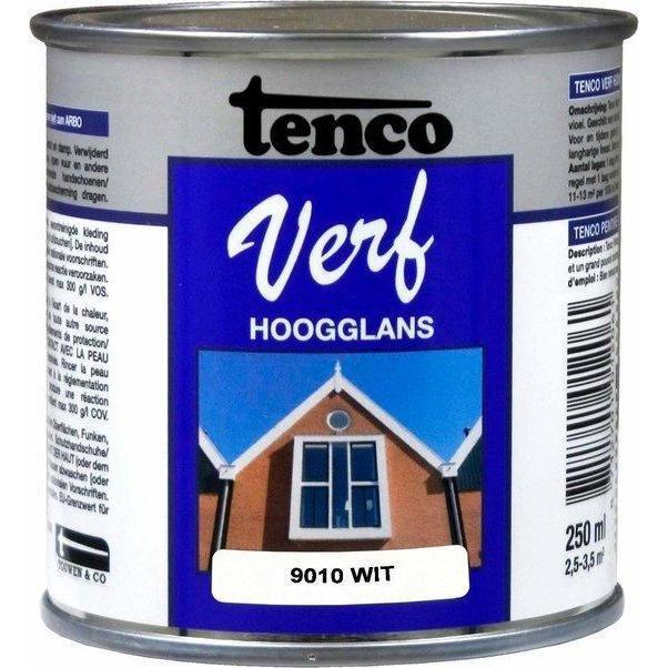 Tenco Verf hoogglans 9010 wit 250 ml.