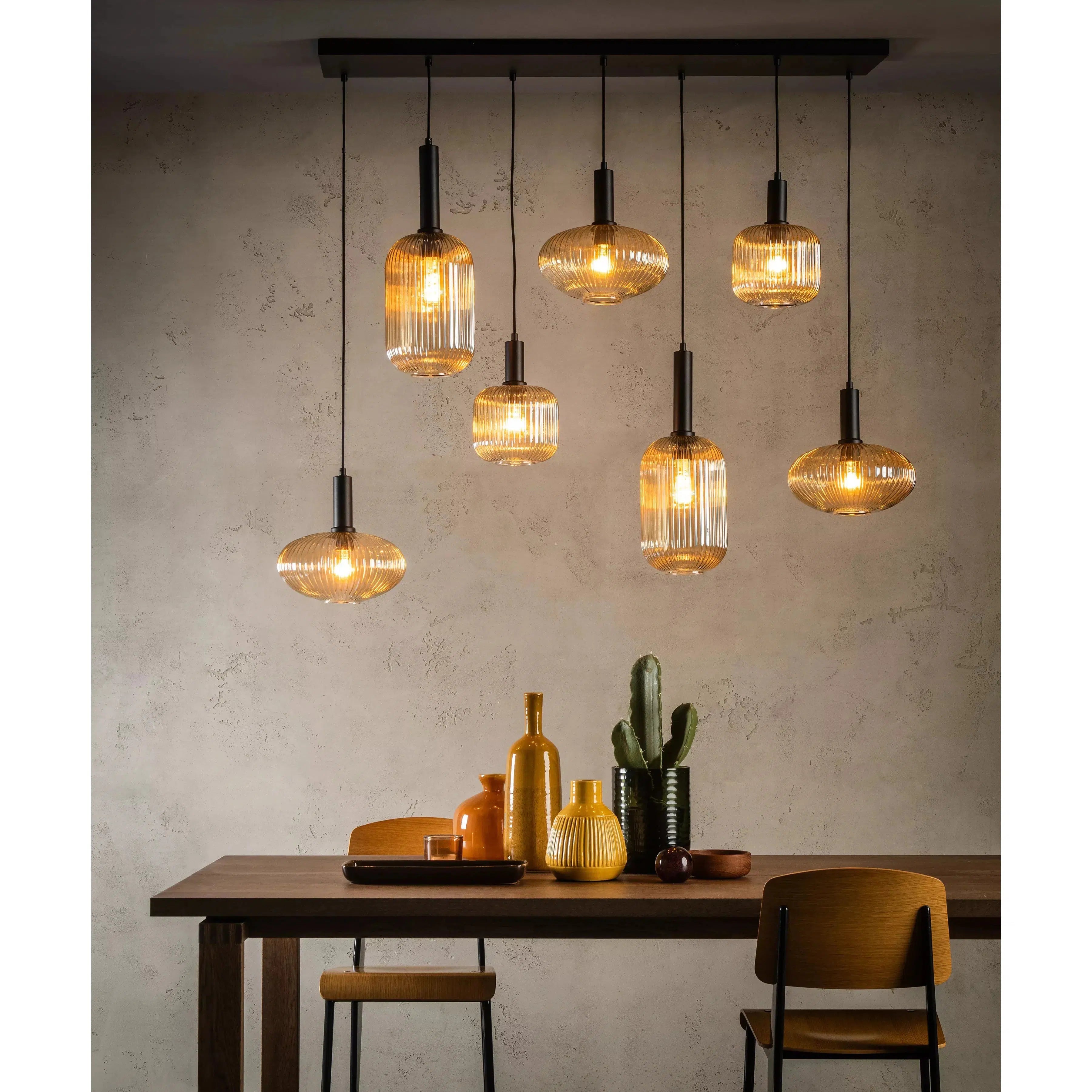 Lucide hanglamp Maloto 7xE27 amber