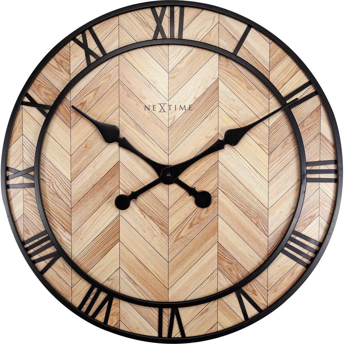 NeXtime wandklok Roman Vintage licht bruin 58 cm