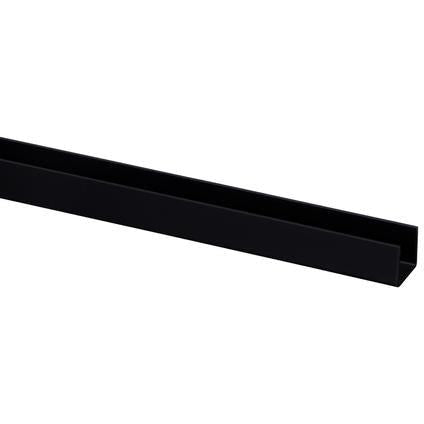 U-profiel kunststof (plaat < 18 mm) 18x21mm zwart 260 cm.