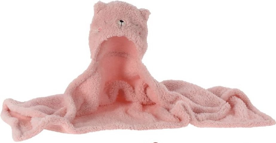 Van der Meulen poncho fleece teddy roze