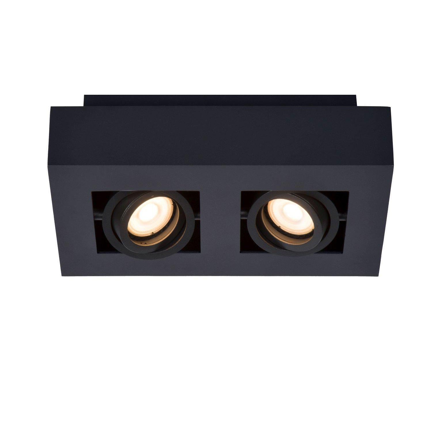 Lucide Xirax plafondspot LED Dim to warm GU10 2x5W zwart