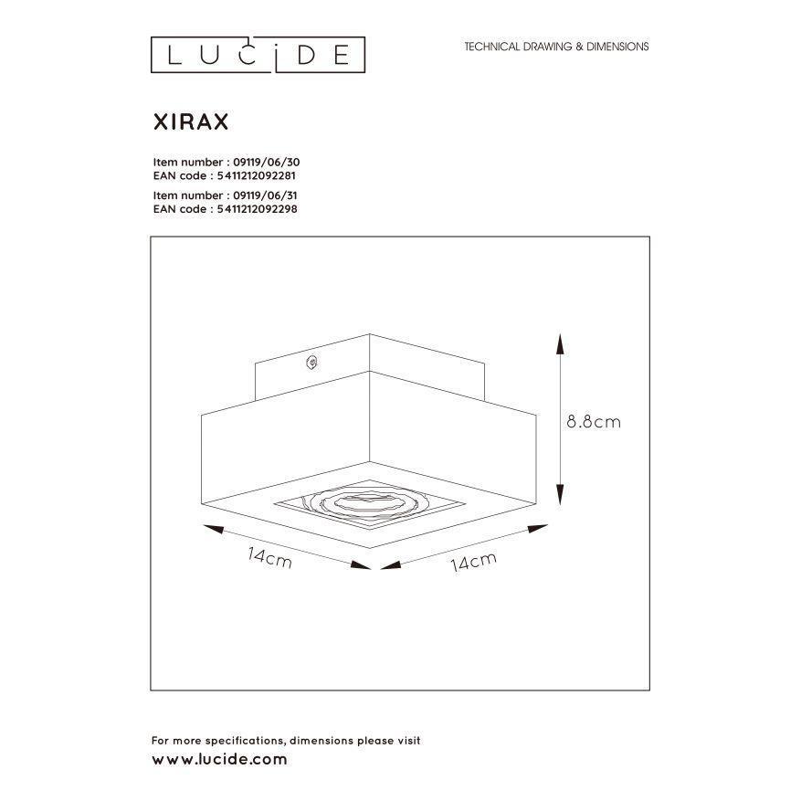 Lucide Xirax plafondspot LED Dim to warm GU10 1x5W zwart
