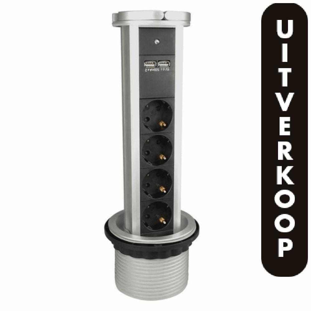 TCD Bureau doorvoer 4V + RA + 2x USB 3 meter 3x1.5 mm. 