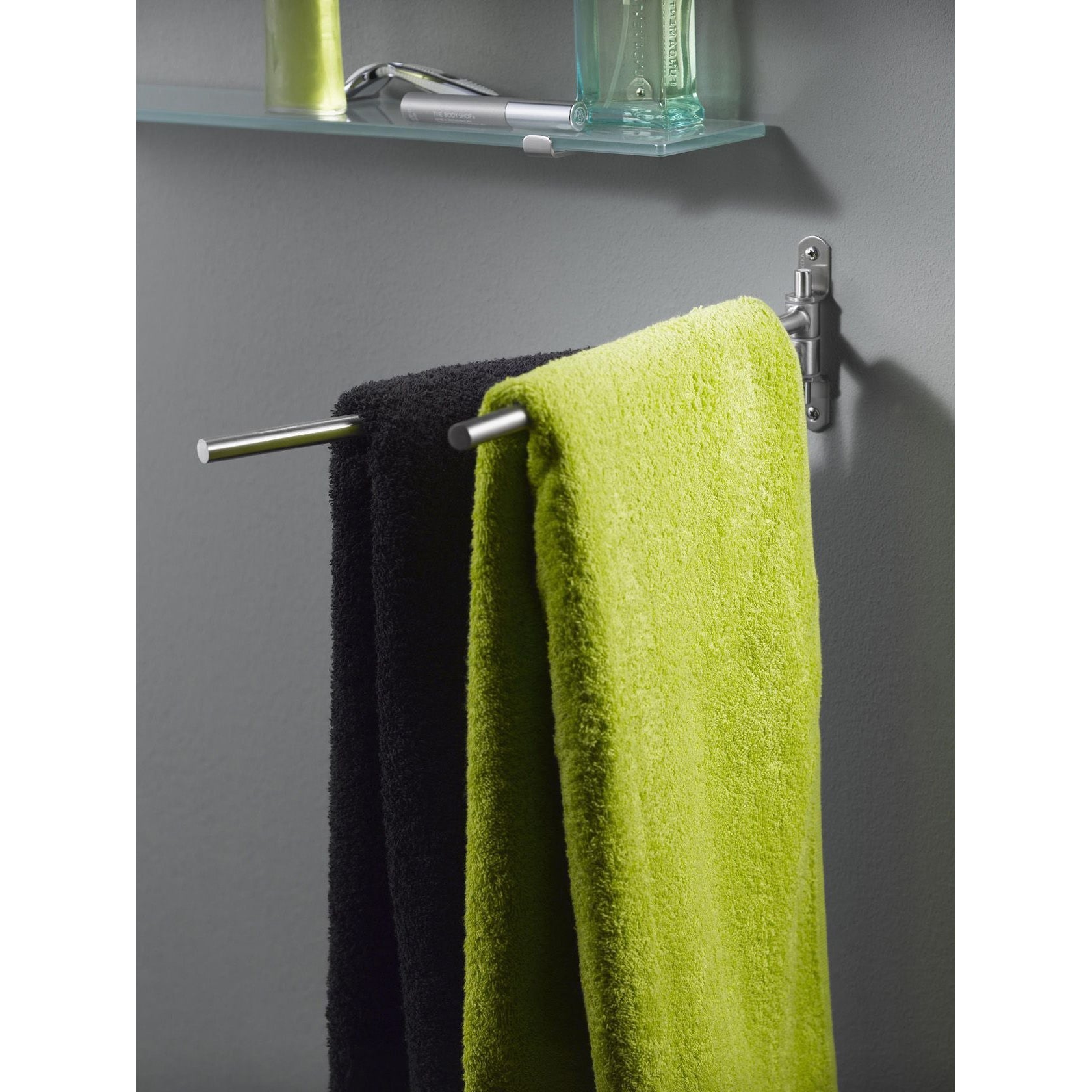 Haceka IXI dubbele handdoekhouder draaibaar RVS geborsteld 39cm