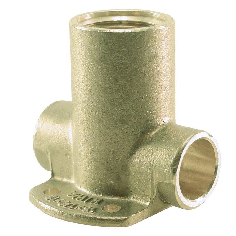 Messing soldeer muurplaat dubbel hoog 15 x 1/2 x 15