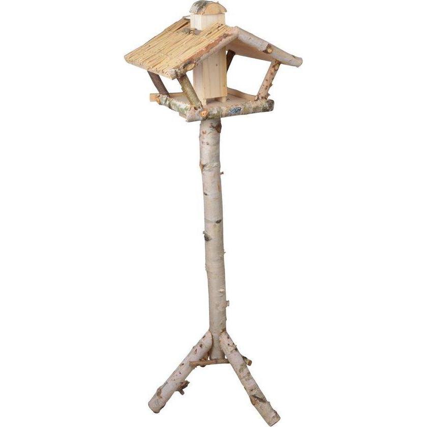 Esschert Design Voedertafel met silo op paal berken