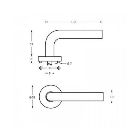 Intersteel deurkruk Lisa 90 op rozet RVS