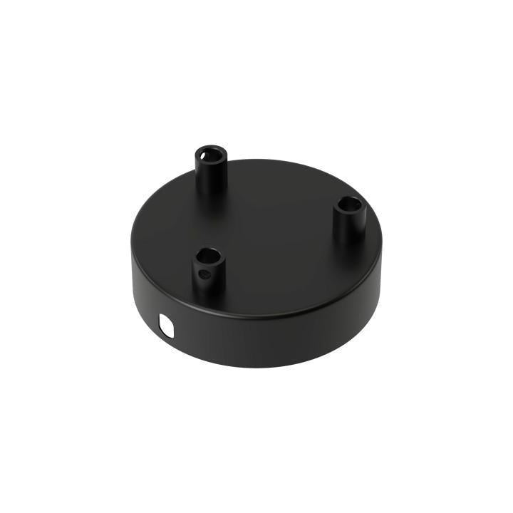 Calex metalen plafondplaat 100mm 3 gat, matt black