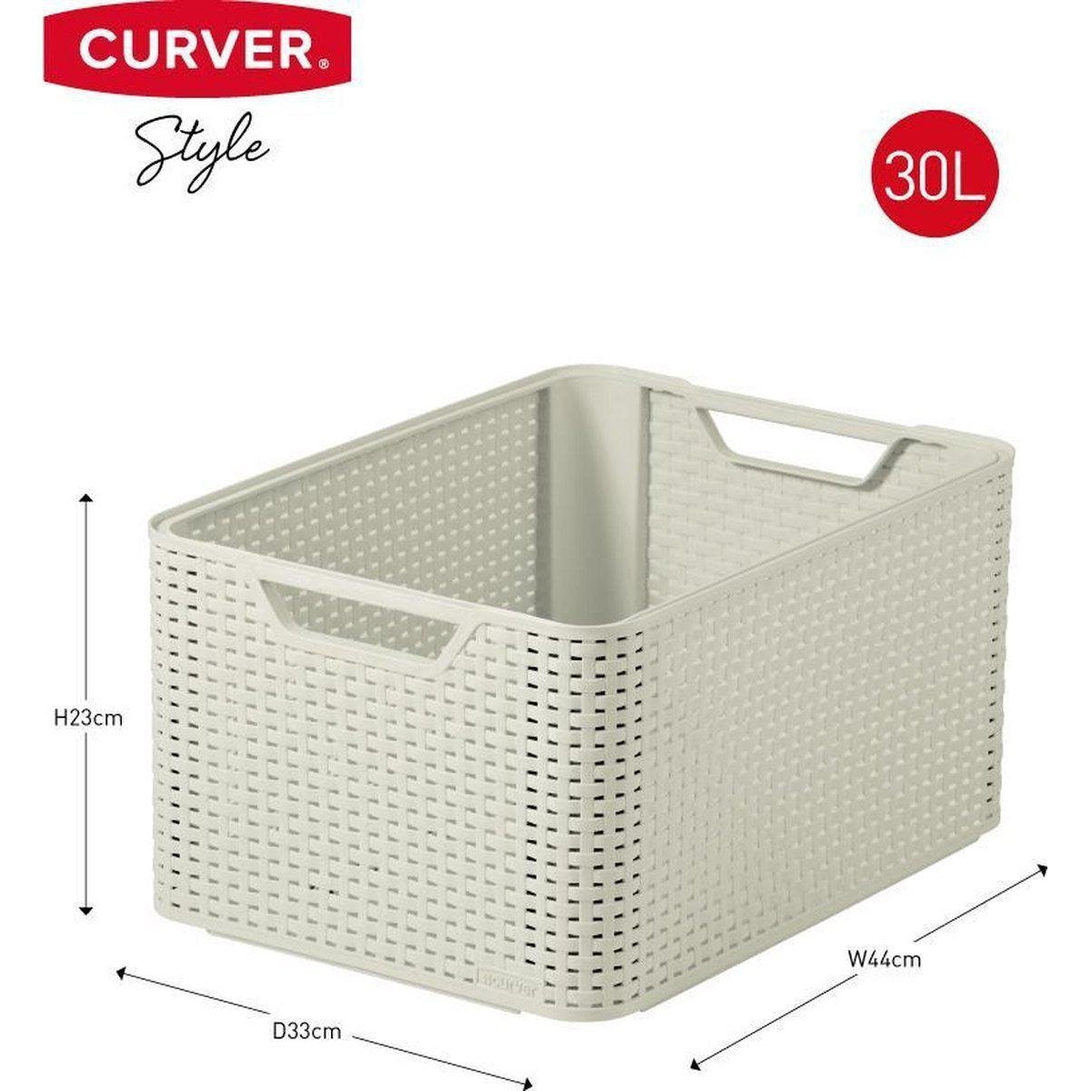 Curver style mandje L 30 liter vintage wit