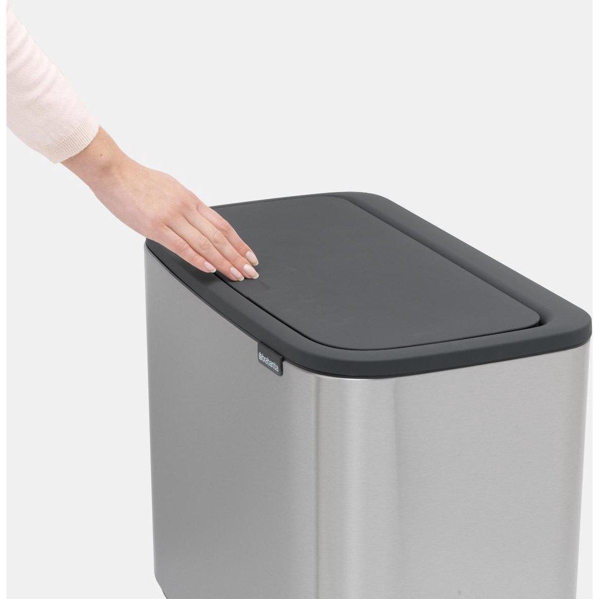 Brabantia Bo Touch Bin afvalemmer 3x 11 ltr. Matt Steel Fingerprint Proof