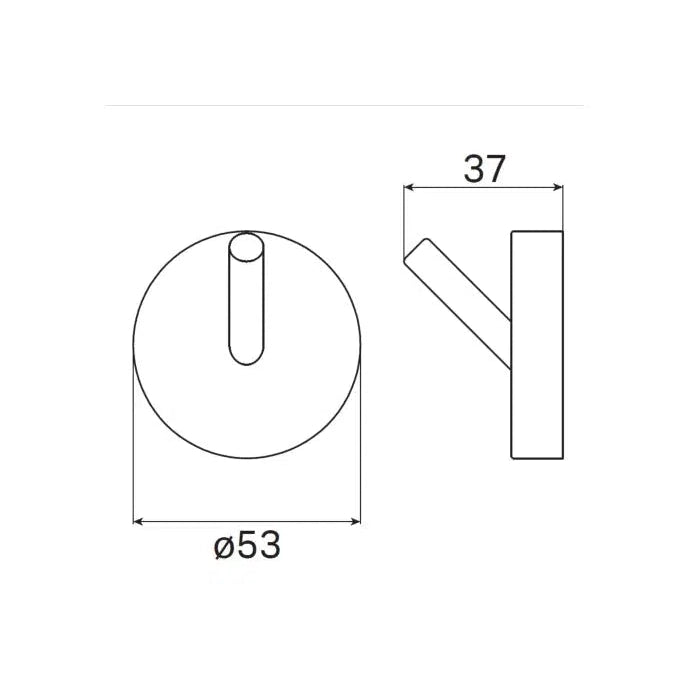 Haceka Kosmos enkele handdoekhaak mat zwart