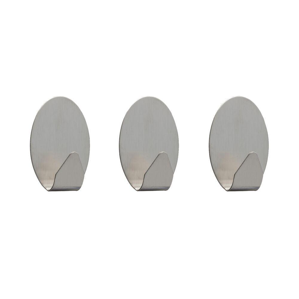 Tiger haak Baseline Oval S RVS geborsteld (3 stuks)
