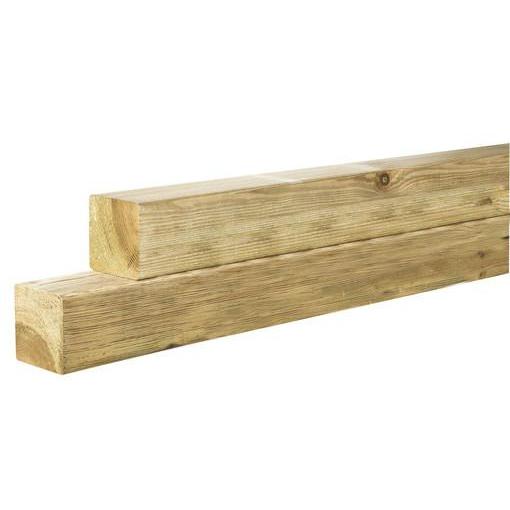 Grenen geschaafde paal 8,8x8,8x210 cm. zonder diamantkop groen geïmpregneerd