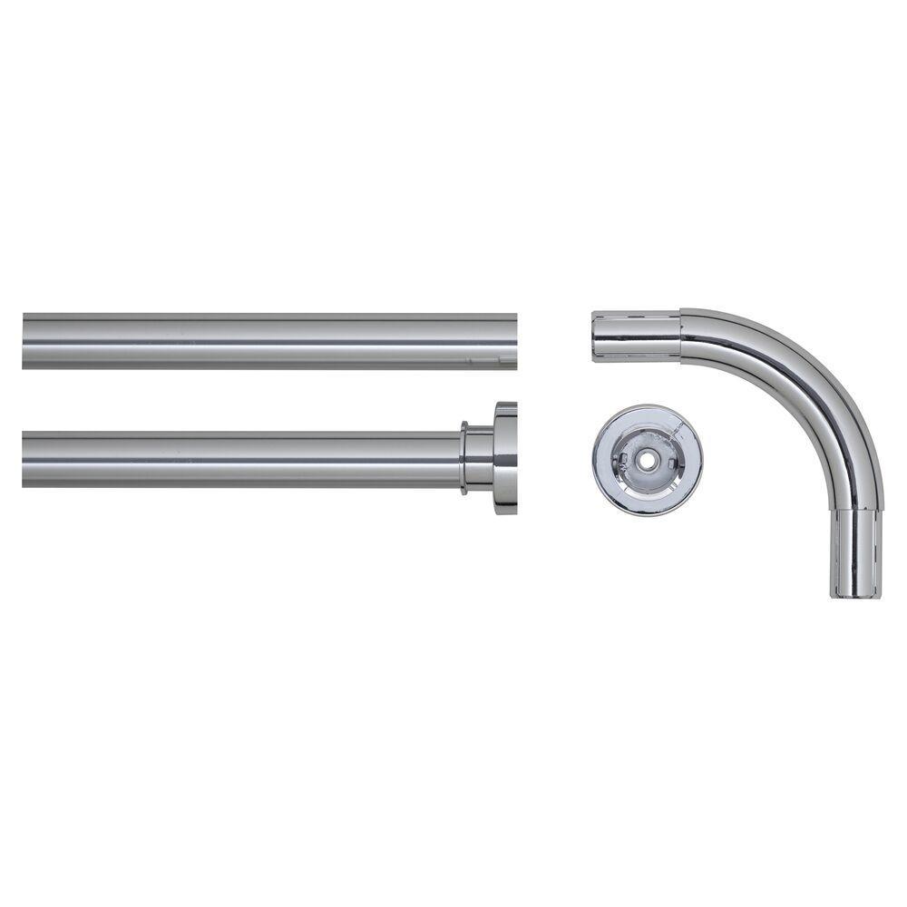 Sealskin Seallux douchegordijnstang set hoek 90x90 RVS chroom