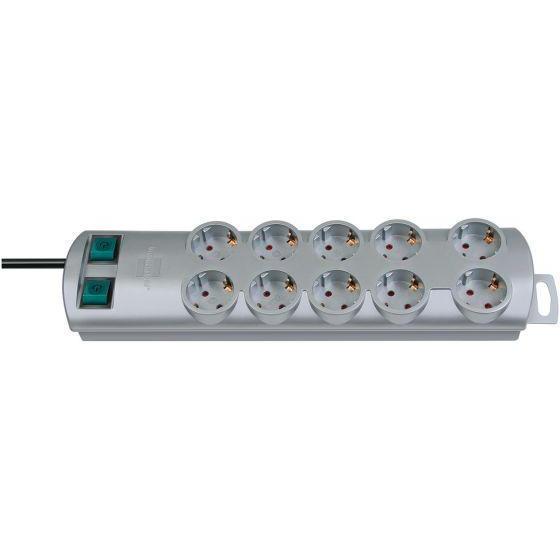 Brennenstuhl Primera-Line stekkerdoos 10-voudig zilver 2 mtr.