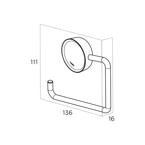 Tiger Ace Toiletrolhouder zonder klep RVS gepolijst