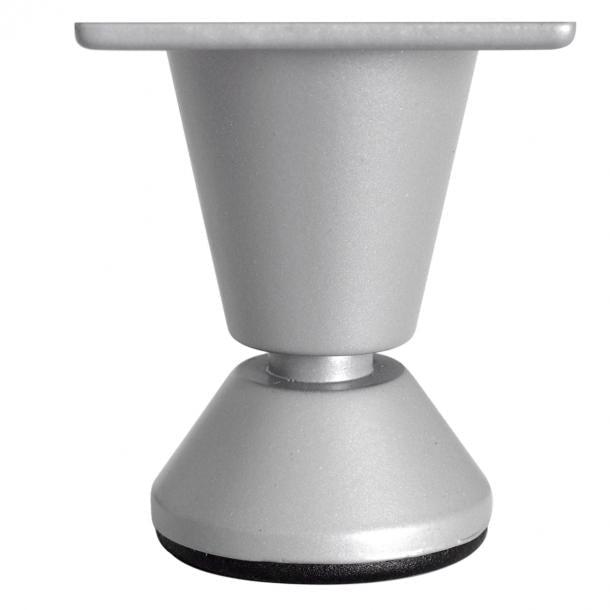Duraline meubelpoot verstelbaar staal 3,3x5cm grijs zilver 10pp