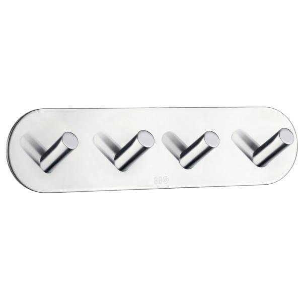 Smedbo BB zelfklevende hakenrek 4-haaks BK1094 chroom