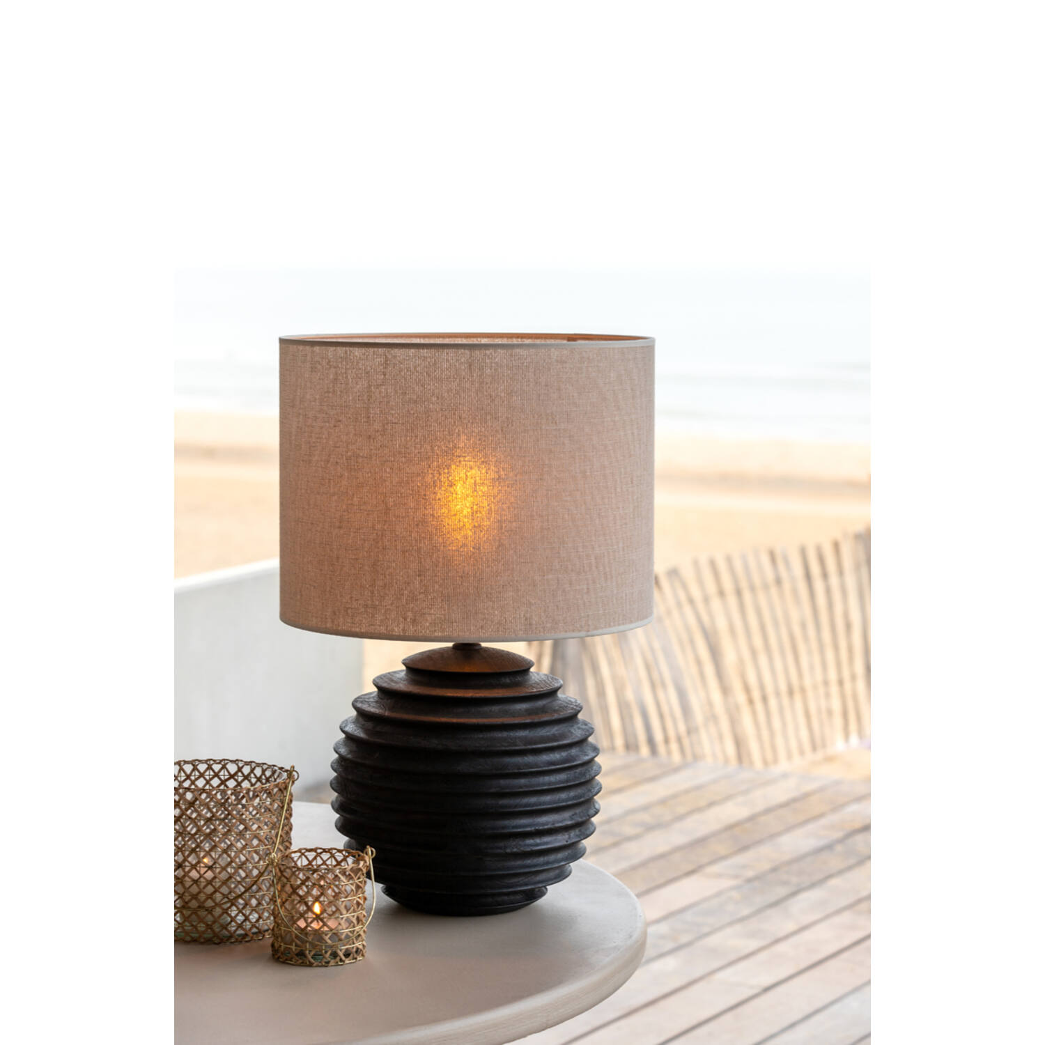 Shade cylinder 40-40-30 cm BRESKA pearl white