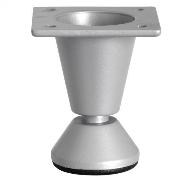 Duraline meubelpoot verstelbaar staal 3,3x5cm grijs zilver 10pp