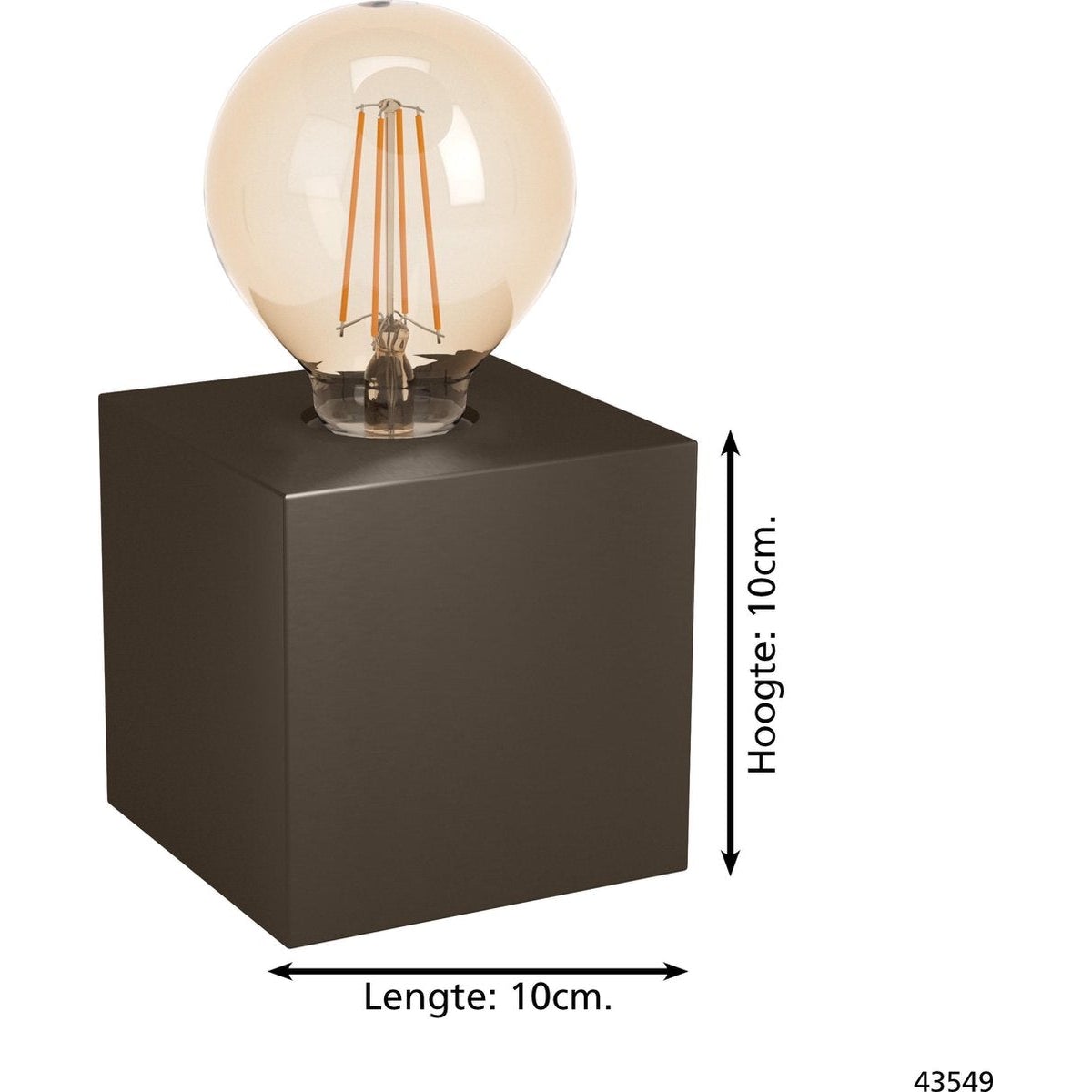 EGLO Prestwick 2 tafellamp E27 zwart